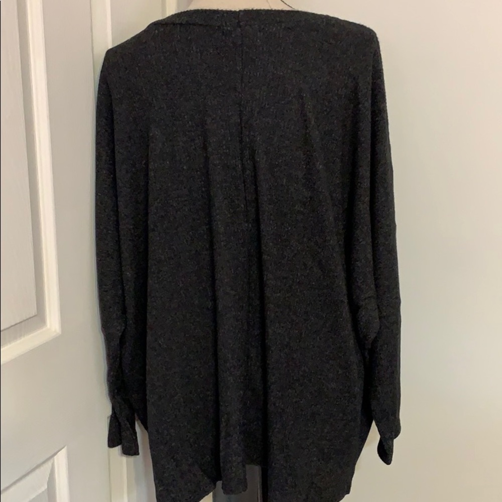 ❌DONATED❌Cherish Charcoal Gray Oversized Brushed Rib Knit Top - Picture 4 of 9